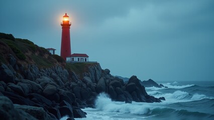 A towering beacon of light, guiding mariners through treacherous waters