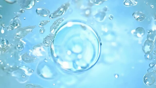 Microscopic Organisms and Bacteria Moving in Water Droplets Concept of Microbiology, Scientific Exploration, Aquatic Life Discovery