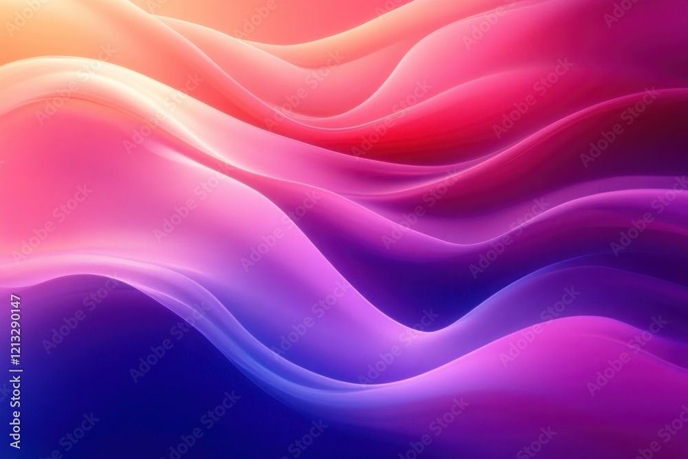 Leinwandbilder abstract waves in pink and blue gradient background with fluid motion and color blending