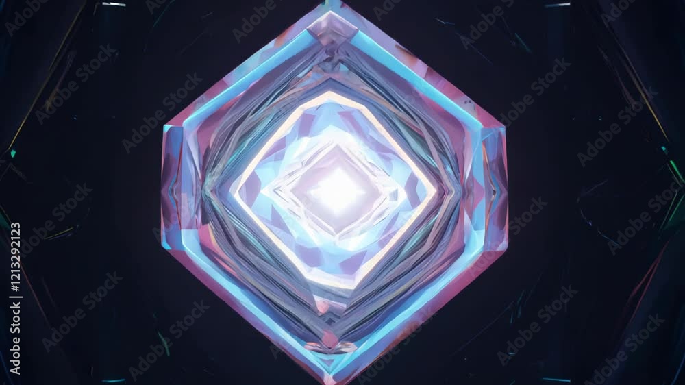 Poster emerging light from a geometric structure reveals a mesmerizing display of color and energy in an ab