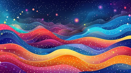 _Cute_cartoon_vector_background_with_a_blue_gradien