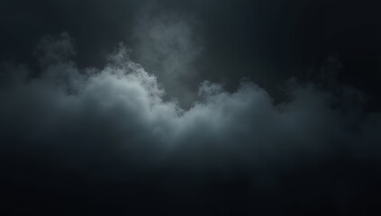 Obraz premium Abstract Smoke Flow Against a Dark Background, A captivating image showcasing wispy, flowing smoke against a deep black backdrop. 