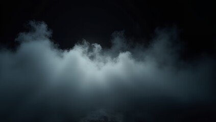 Dramatic Cloudy Sky Against a Dark Background, A dramatic, moody image of billowing clouds against a completely black background.
