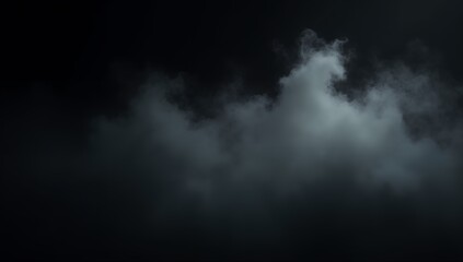 Dramatic Cloudy Sky Against a Dark Background, A dramatic, moody image of billowing clouds against a completely black background.
