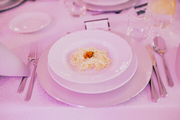 Traditional Polish broth with noodles