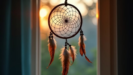 Obraz premium A handmade dreamcatcher, crafted with love and care, symbolizing protection and harmony