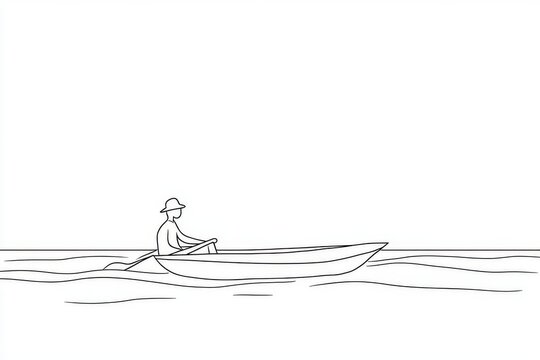 rowing boat black and white line art clip art preview