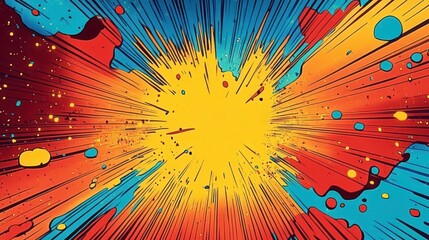 Vibrant Pop Art Comic Style Background Abstract Colorful Template
