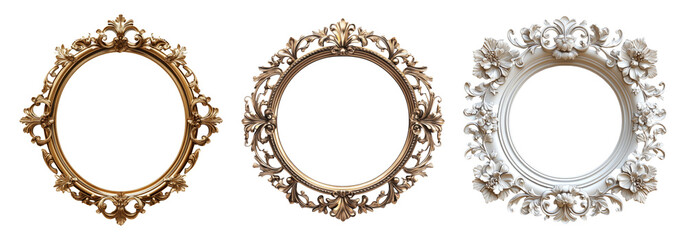 Decorative Frames Isolated on Transparent Background for Design