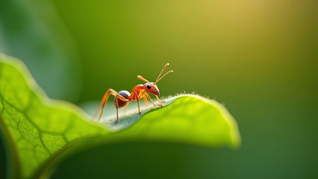 A small, industrious insect with a distinctive abdomen