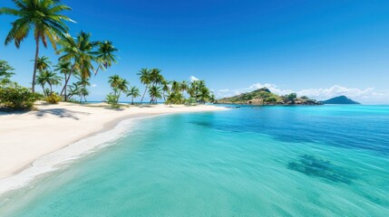 Naklejka premium Tranquil Tropical Beach Scene