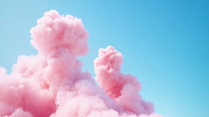 Fototapeta premium Pink cloudscape, dreamy sky, pastel background, design.