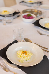 Traditional Polish broth with noodles
