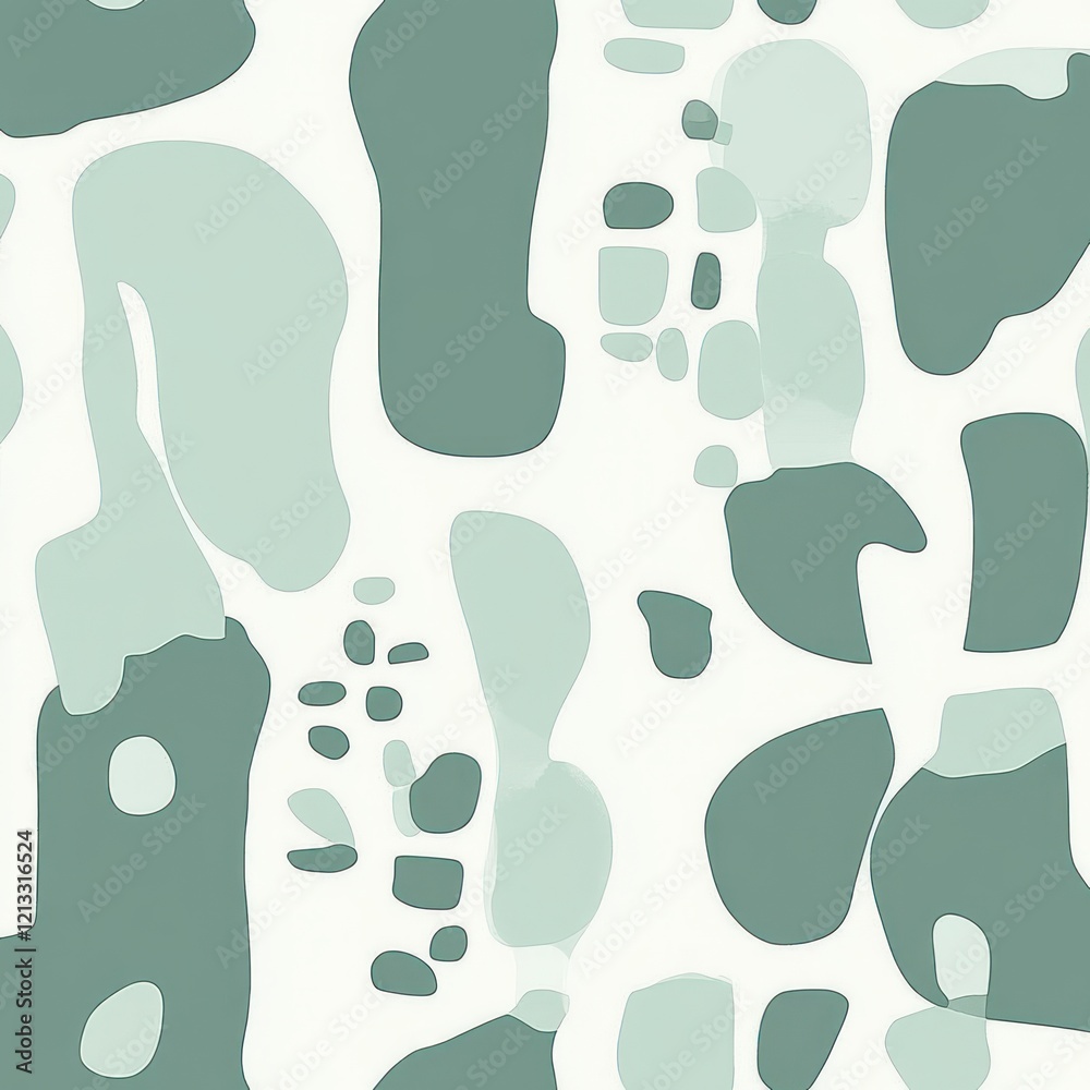 Aufkleber mint hues abstract pattern design with white shapes seamless graphic resource