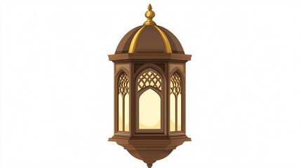 Fototapeta premium Beautiful Ramadan Islamic Lantern Fanous on Islamic Window with Moon