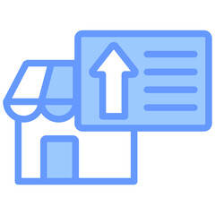 Market Development Blue Icon