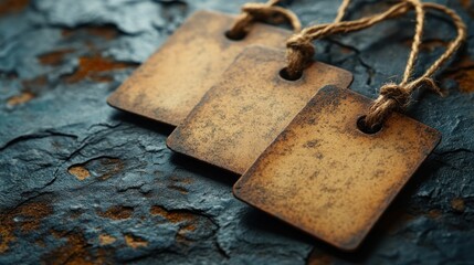 Vintage Blank Old Price Tag and Sticker Templates Collection for Mockup Featuring Ripped Torn Grunge Textured Designs