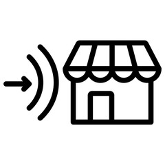 Market Entry Barrier Outline Icon