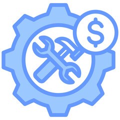 Maintenance Cost Blue Icon