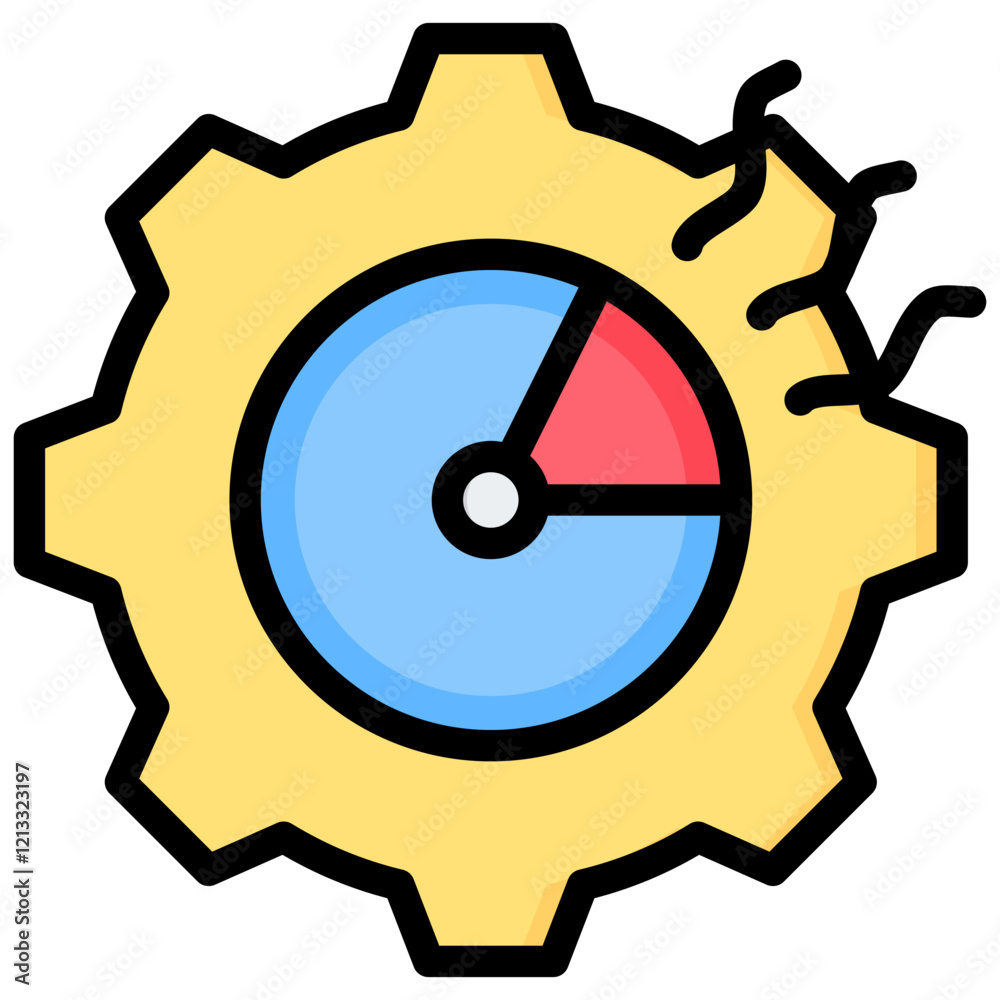 Poster time failure outline color icon