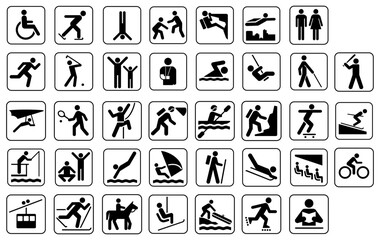 Diverse Sports Icons: A comprehensive collection of various sports icons, showcasing a variety of athletic activities