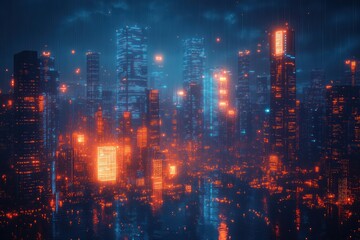 Fototapeta premium Upward-Trending Graph Arrows Showing Rising Real Estate Market with Digital Stock Chart Data