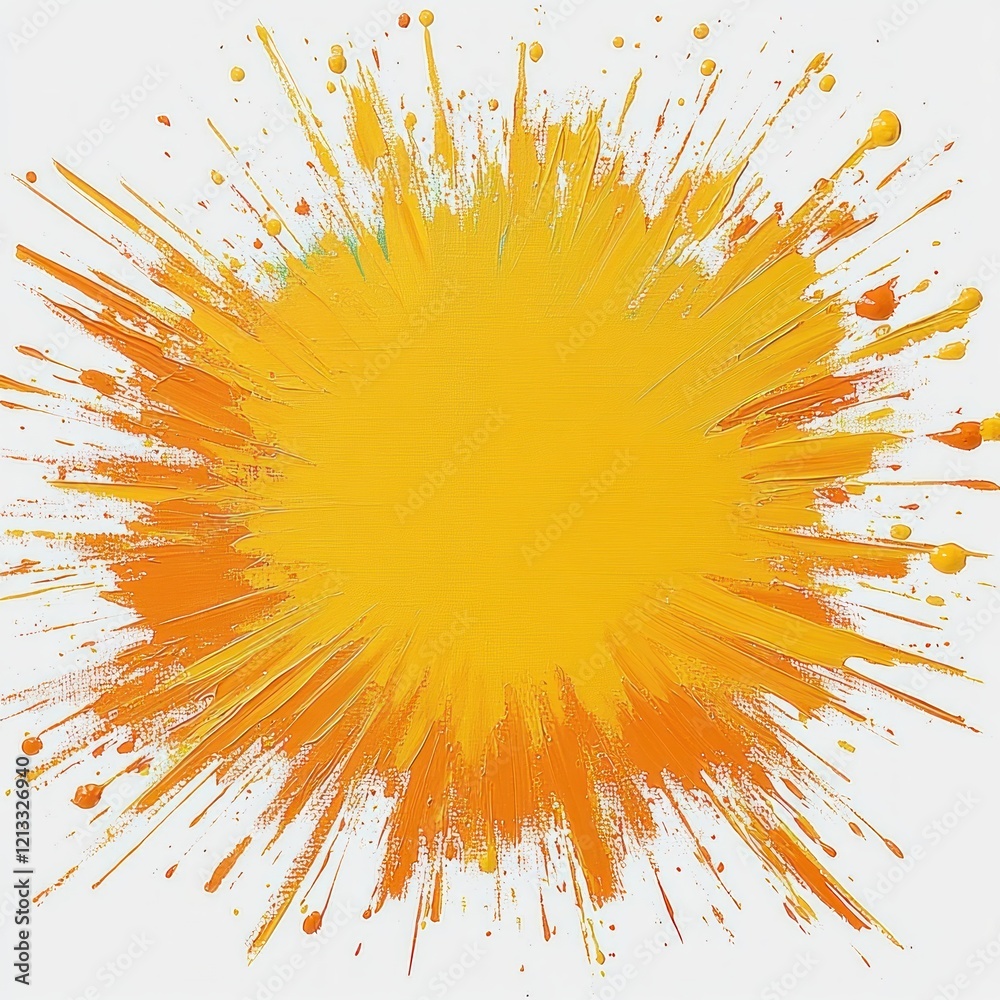 Aufkleber abstract expressionism sunburst pattern bold yellow design element