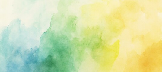 Colorful watercolor texture with blue, green, and yellow hues