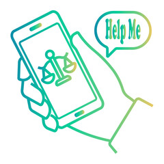 law Line Gradient Icon