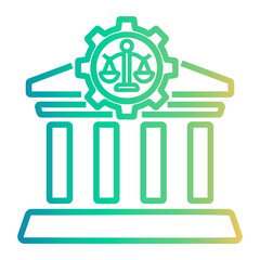 courthouse Line Gradient Icon