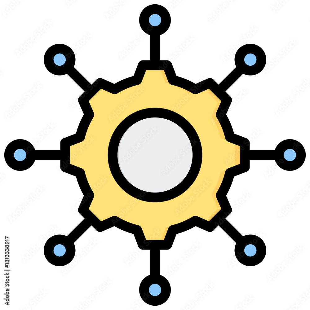 Poster project network outline color icon