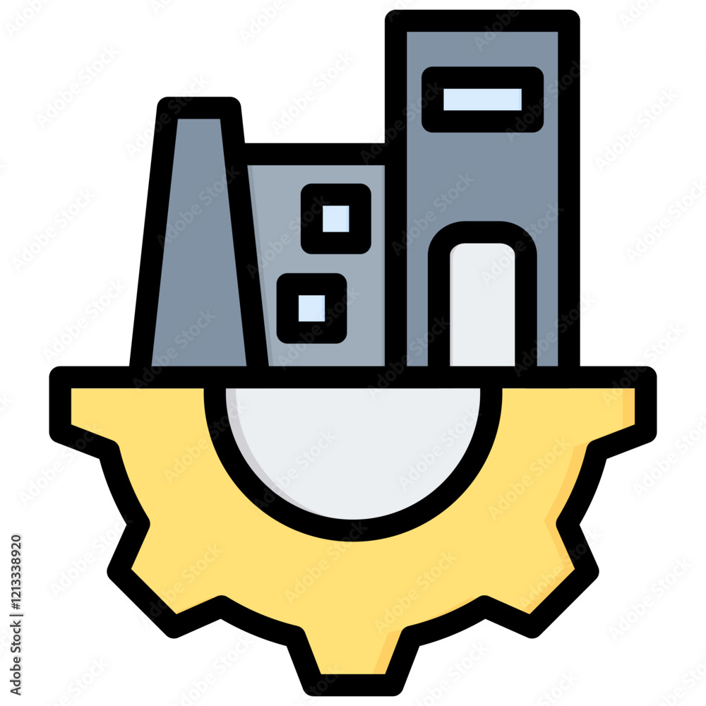 Poster infrastructure outline color icon