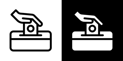 zakat donation line and glyph icon, outline and glyph vector sign, linear and glyph style pictogram isolated on white and black. islamic Symbol, logo,icon, illustration