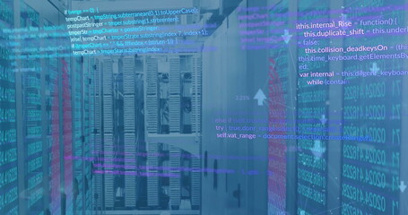Image of financial data processing over computer severs