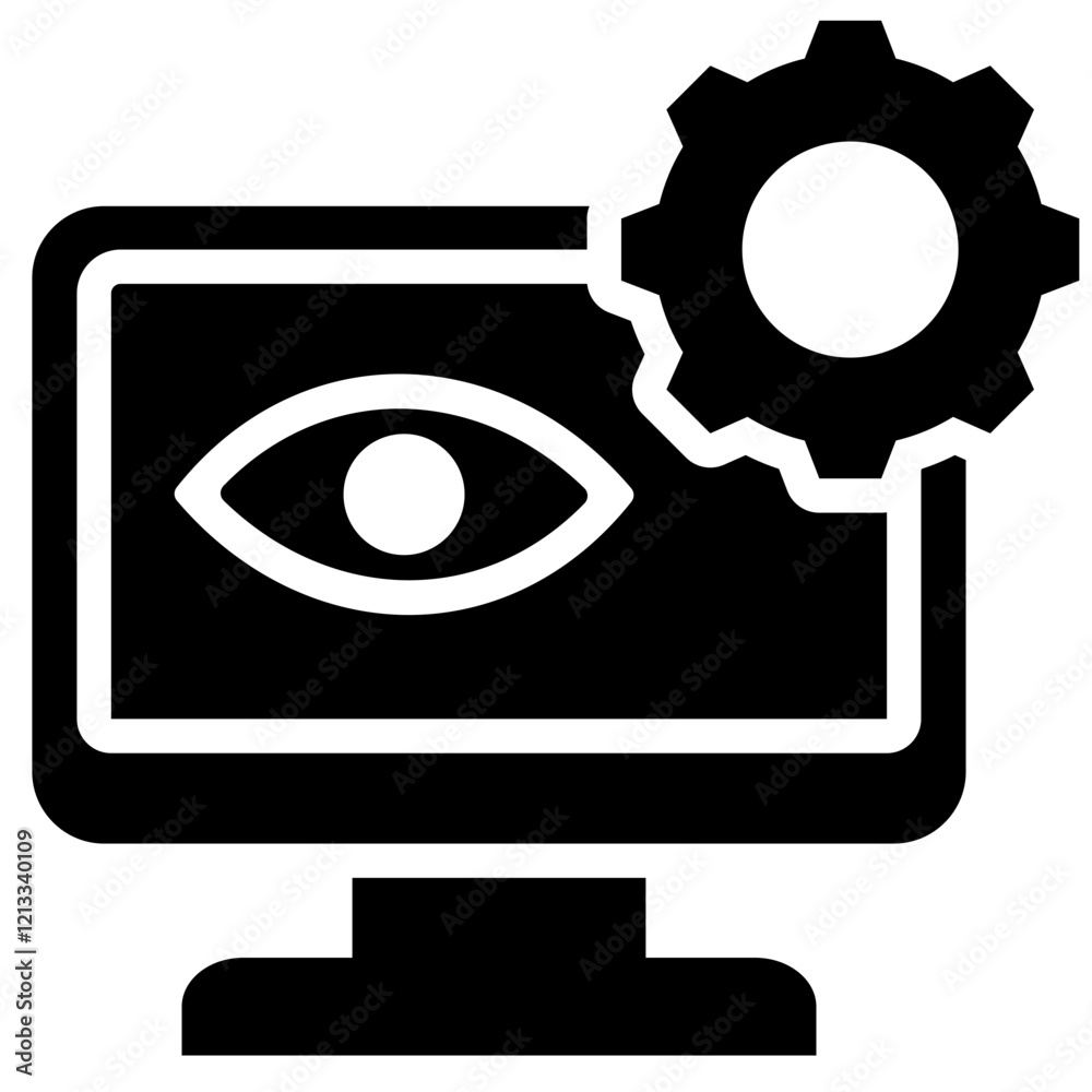 Poster monitoring software glyph icon