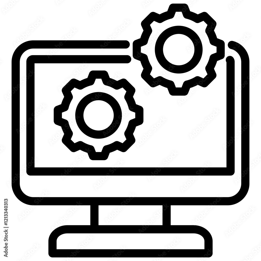 Poster computer software outline icon