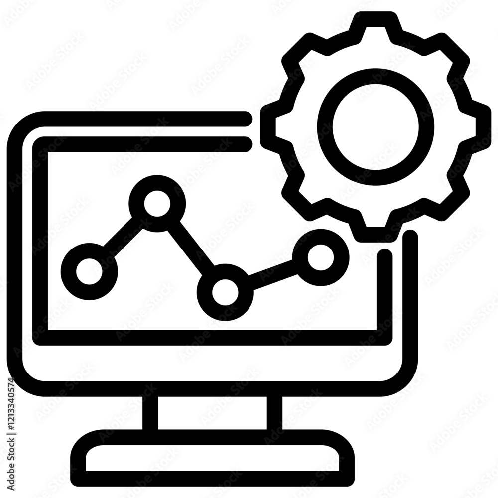 Poster analytics software outline icon