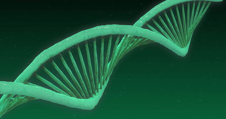 Image of dna strand over black background