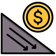 Deflation Outline Color Icon