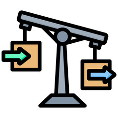 Trade Defisit Outline Color Icon