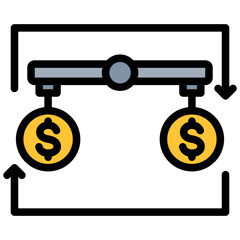 Economic Stabilization Outline Color Icon