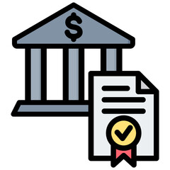 Monetary Policy Outline Color Icon