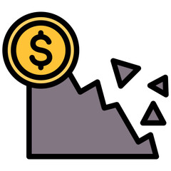 Fiscal Cliff Outline Color Icon