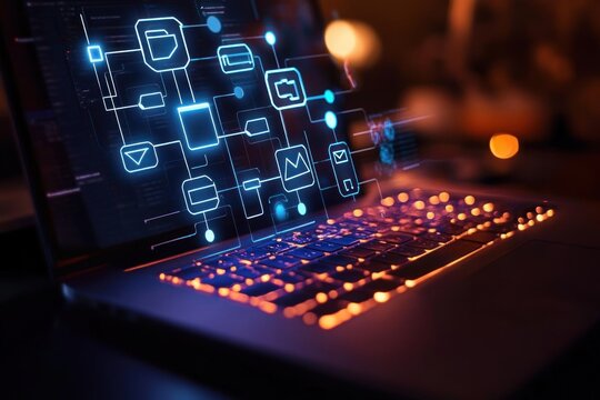 Business Workflow Process Flowchart Digital Technology Management Strategy Improvement Automation Visualization