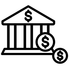 Run On Bank Outline Icon