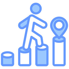 Market Positioning Blue Icon