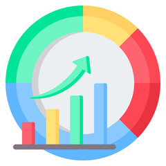 Market Share Growth Flat Icon