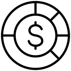 Market Share Outline Icon