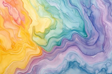 Abstract watercolor rainbow marble texture. Ideal for backgrounds, websites, and vibrant designs.