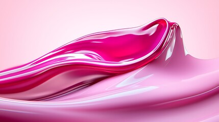 Abstract pink liquid wave, flowing, glossy, vibrant, dynamic design.